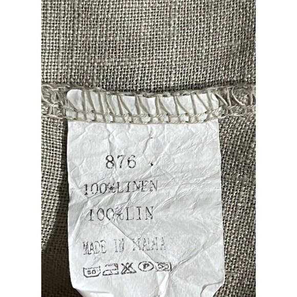 Meo Meli Natural 100% Linen Ties Pockets Boho Lagenlook Jumpsuit - Italy - Picture 6 of 8